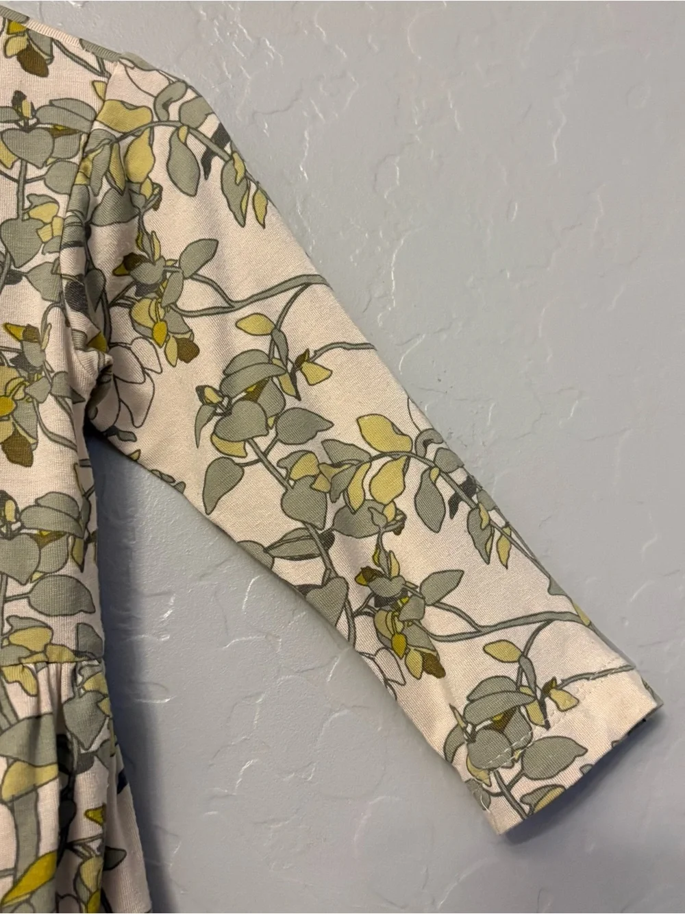 Kate Quinn the woods leaf print long sleeve modal ballerina bubble 12-18 months